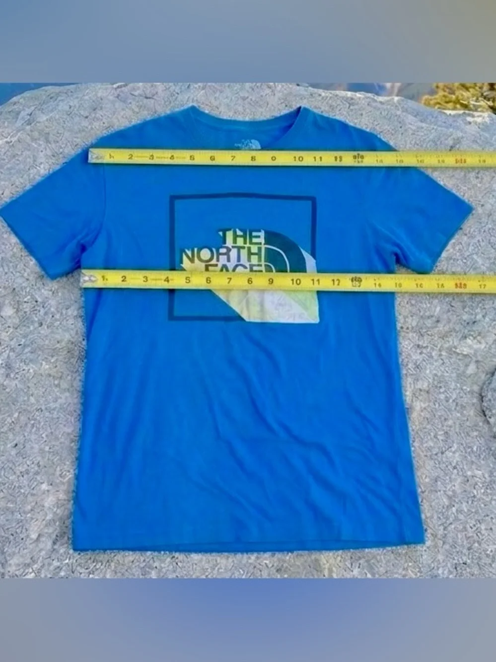 The North Face Men's Medium Graphic T-Shirt Blue Box Logo Short Sleeve Medium